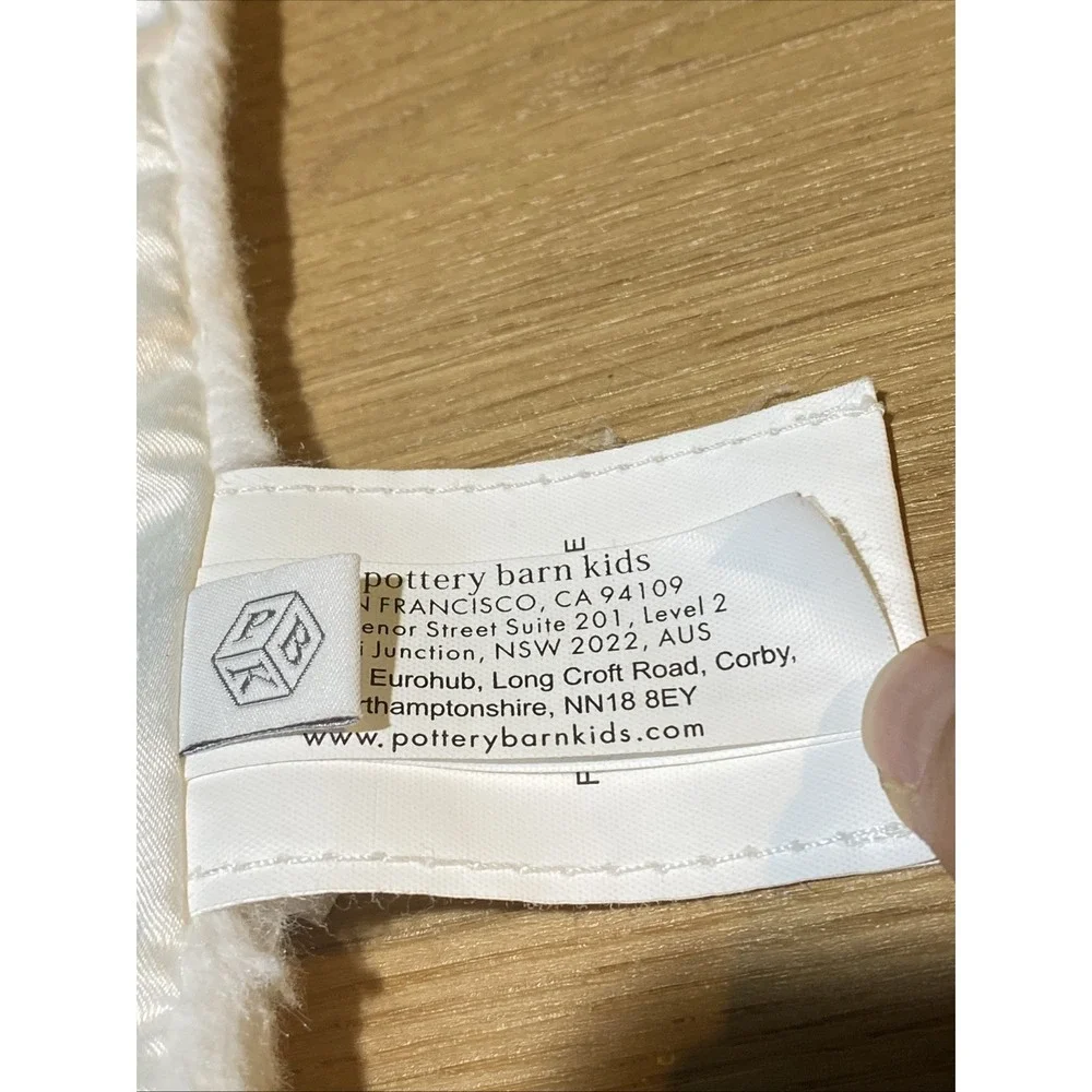 Pottery Barn Kids Lamb White‎ Knotted Lovey Security Satin Blanky - 11x11
